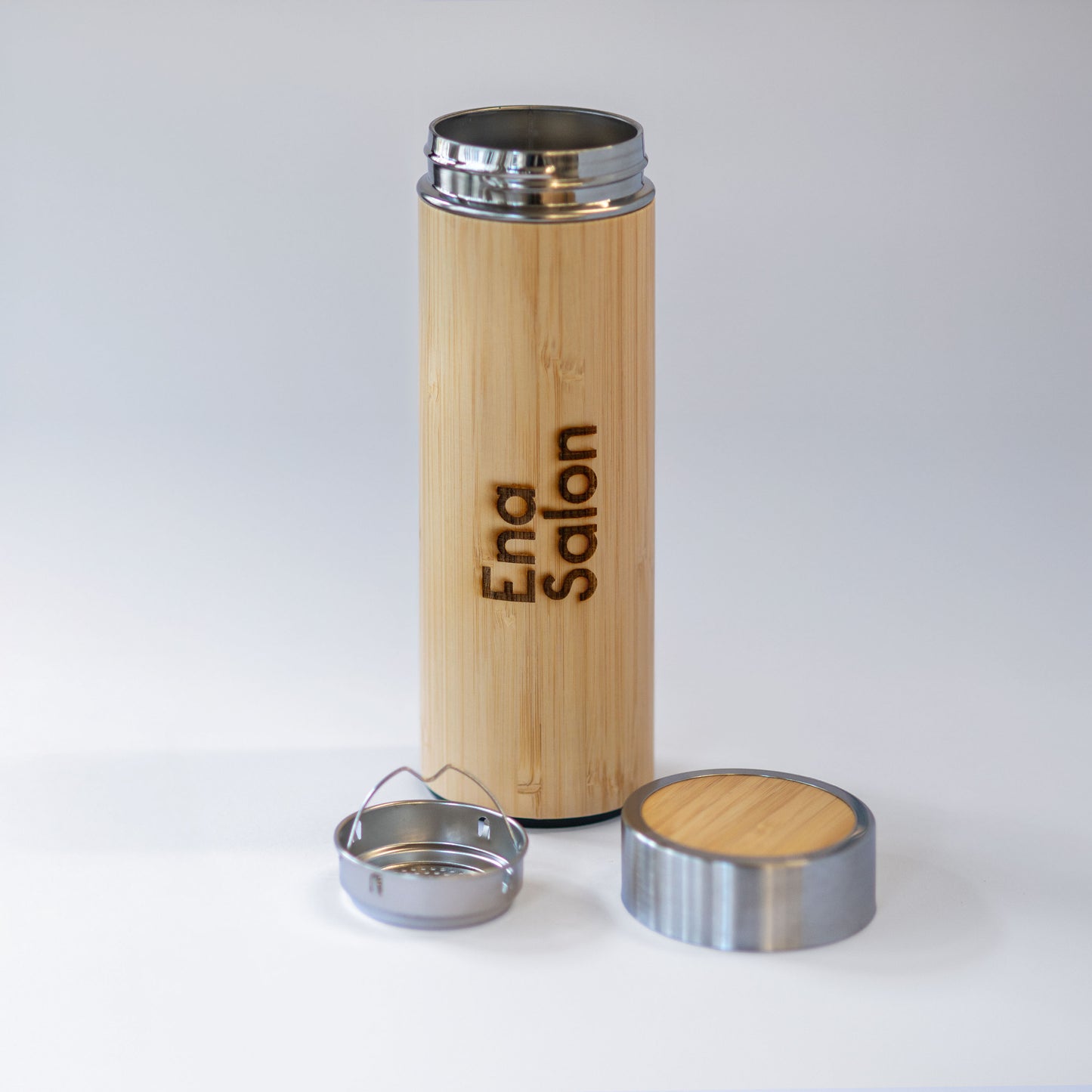 Ena Salon Bamboo & Stainless Steel Thermal Bottle
